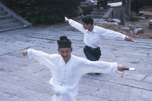 Yang SiLiang and young Taoist practice Taiji 3.jpg 67.6K