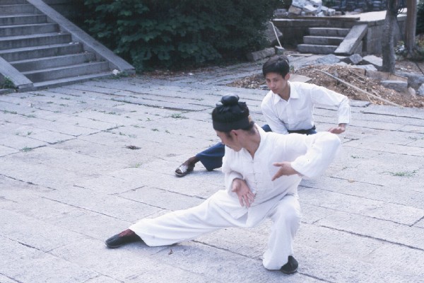 Yang SiLiang and young Taoist practice Taiji 5.jpg 66.1K